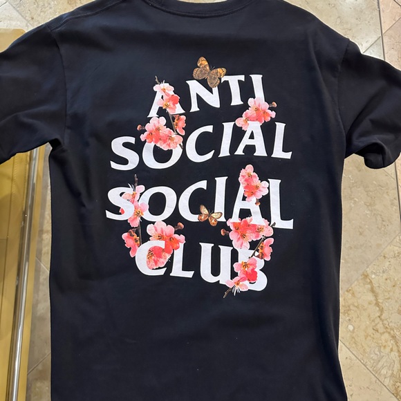 Anti Social Social Club Black Floral Tee - Picture 2 of 2